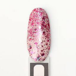 Гель лак для ногтей, с блёстками, трехфазный, 8 мл, LED/UV, прозрачный, розовый (09)