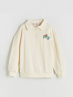 Polo Yaka K?z ?ocuk Sweatshirt