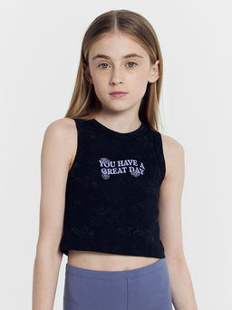 Топ для девочек черный с обработкой эйсид - Mark formelle фото 3