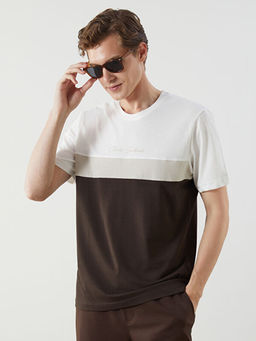 Bisiklet Yaka K?sa Kollu Renk Bloklu Erkek Ti??rt