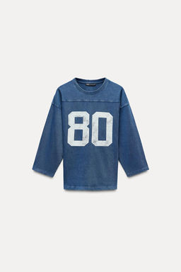 VARSITY WASHED EFFECT T-SHIRT - Zara фото 6