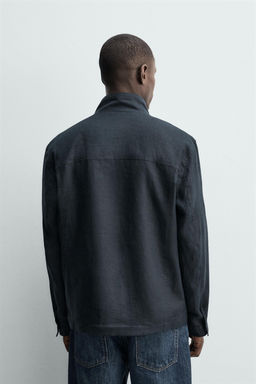 CAZADORA BOLSILLOS 100% LINO / Marino - Zara фото 3