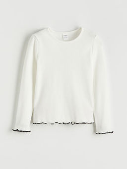 Bisiklet Yaka F?rf?r Detayl? K?z ?ocuk Ti??rt