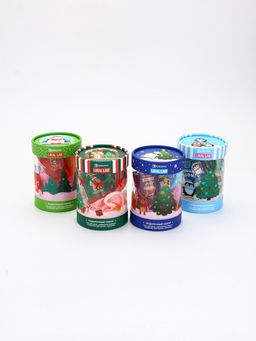 Подарочный набор новогодний в тубусе Пингвинята, бомбочка, гель, мочалка, URAL LAB