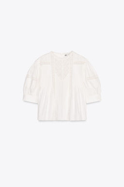 ZW COLLECTION LACE BLOUSE - Zara фото 6