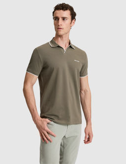 Haki Slim Fit %100 Pamuk Apa_ Yaka Ti__rt