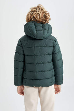 Базовая куртка-пуховик с водоотталкивающим капюшоном для мальчиков - Defacto фото 10