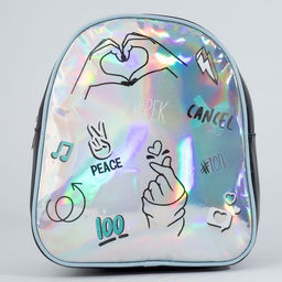 Рюкзак искусственная кожа, PEACE знаки, голография, 27 х 23 х 10 см - NAZAMOK KIDS фото 2