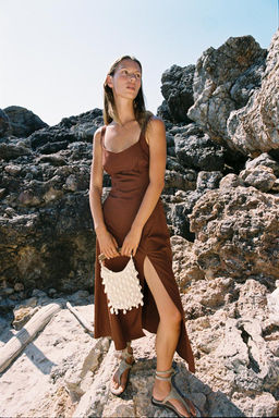 LINEN BLEND MIDI DRESS - Zara фото 6