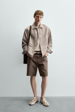 SOBRECAMISA REGULAR FIT / Beige claro