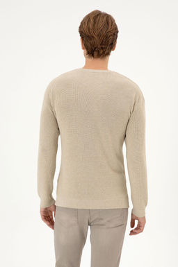 Erkek Comfort Fit Bisiklet Yaka Kum Melanj Basic Kazak - U.s. polo assn фото 5