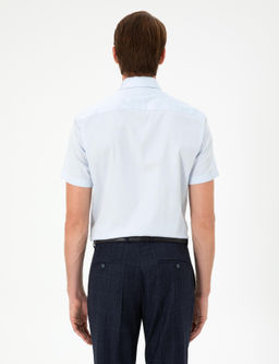 A__k Mavi Regular Fit K_sa Kollu Basic G_mlek