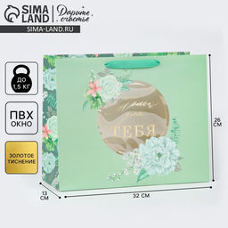 Пакет ламинированный с пластиковым окном Тебе, 32,5 26,5 13,5 см - Дарите счастье фото 8