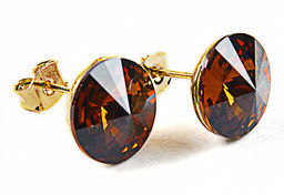 Серьги (гвоздики) PR1007(4)коричн - Mini maxi фото 3