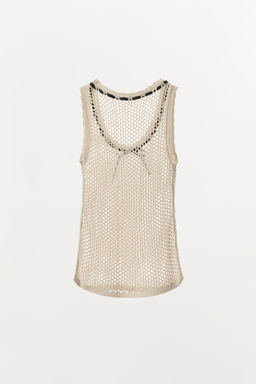 CONTRAST BOW OPEN KNIT T-SHIRT - Zara фото 4