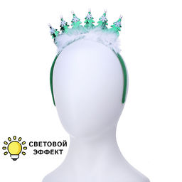 Ободок карнавальный Снежная елочка в пакете