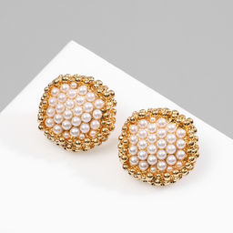 Серьги с жемчугом Атмосфера бусинки, цвет белый в золоте