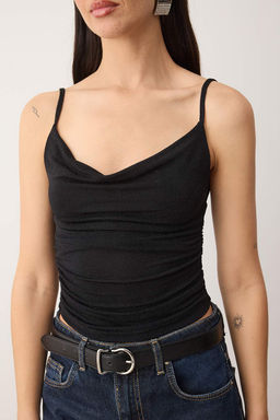 Siyah Par?lt?l? Degaje Yaka Orme Party Bluz TPRAW26BZ00060 - Trendyolmilla фото 3