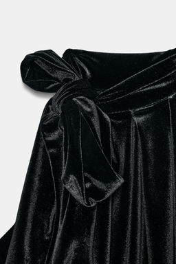 VELVET HALTER TOP WITH BOW - Zara фото 7