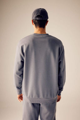 Базовый свитшот Oversize с круглым вырезом - Defacto фото 4
