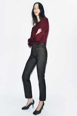 ZW COLLECTION HIGH-WAIST BOOTCUT CROPPED JEANS - Zara фото 4