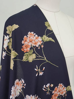 Штапель Ароматная гортензия цв.чернильный, ш.1.45м, вискоза-100%, 105гр/м.кв - Купава фото 10