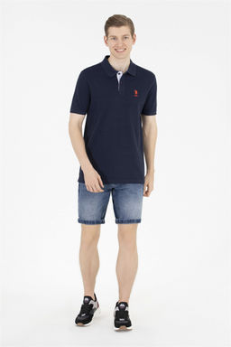 Мужская темно-синяя футболка с воротником поло Basic - U.s. polo assn фото 9