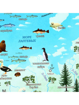 Карта России для детей «Карта Нашей Родины», 101×69 см, ламинированная