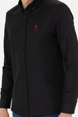 Мужская черная базовая рубашка с длинным рукавом - U.s. polo assn фото 6
