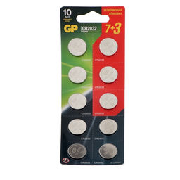 Батарейка литиевая GP, CR2032-10BL, 3 В, блистер, 10 шт.
