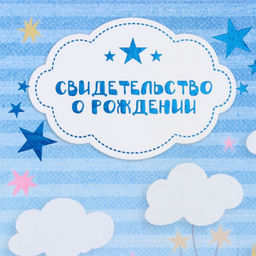 Свидетельство о рождении Единорог тиснение, А5 - Дарим красиво фото 2