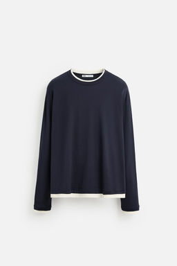 LIMITED EDITION CONTRAST NECK T-SHIRT - Zara фото 10