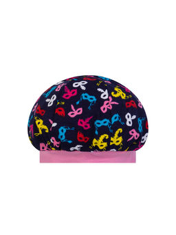 Берет детский темносиний розовые маски