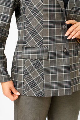 Жакет БелЭльСтиль 412 клетка коричневая фото 3