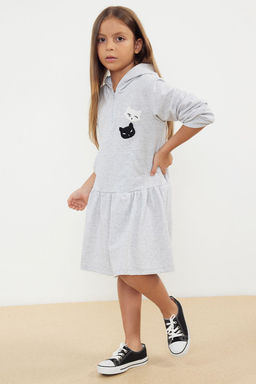 Pudra K?z Cocuk Regular Animal Orme Elbise TKDAW25EL00014 - Trendyolmilla фото 5