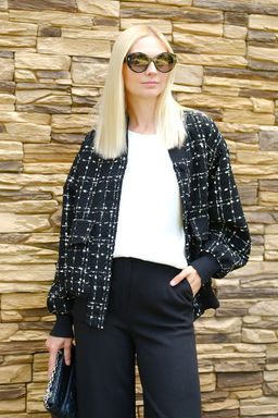 НОВИНКА! Бомбер женский АЧОСА М1163 ткань шанель  фото 2