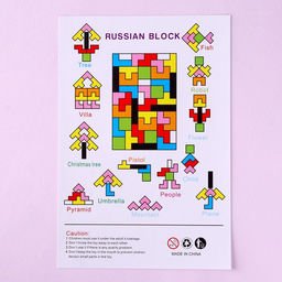 Головоломка детская «Тетрис зверята», 29.5×19.5×0.5 см, МИКС
