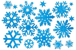 Набор снежинок для декора (голубой)