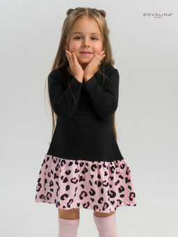 Платье Алиса дл/р черный-нежный леопард - Sovalina фото 7