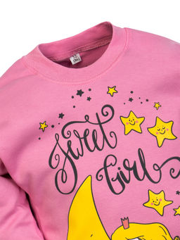 Пижама детская розовая принт девочка