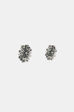 FLOWER RHINESTONE EARRINGS - Zara фото 3