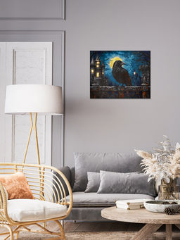 Кристальная (алмазная) мозаика ФРЕЯ ALDD-291 на подрамнике Ворон (со светодиодами) 50 х 40 см