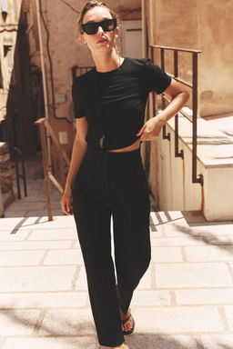 CROPPED STRETCH T-SHIRT - Zara фото 36