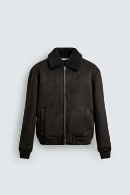 FAUX SUEDE JACKET WITH FAUX SHEARLING - Zara фото 7