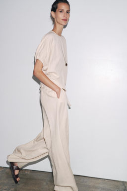 ZW COLLECTION FLOWING PYJAMA TROUSERS - Zara фото 5