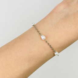 Браслет на цепочке с Жемчугом 17 см +