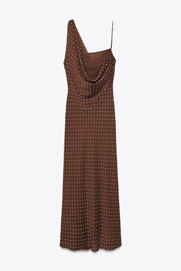 DRAPED NECK POLKA DOT DRESS - Zara фото 3
