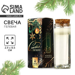 Свеча новогодняя гелевая Звёздное небо, с декором внутри, 2.9?2.9?8 см