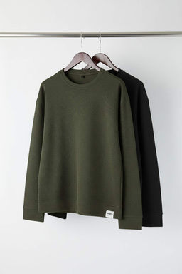 TRENDYOL MAN Siyah-Gri Melanj 2li Paket Oversize/Genis Kesim Ici Polar/S?cak Tutan Sweatshirt TMNAW24SW00001 - Trendyolmilla фото 24