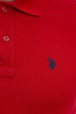 Мужская красная базовая футболка с воротником поло Неожиданная скидка в корзине - U.s. polo assn фото 5